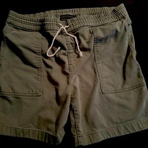 United By Blue organic cotton moss green shorts